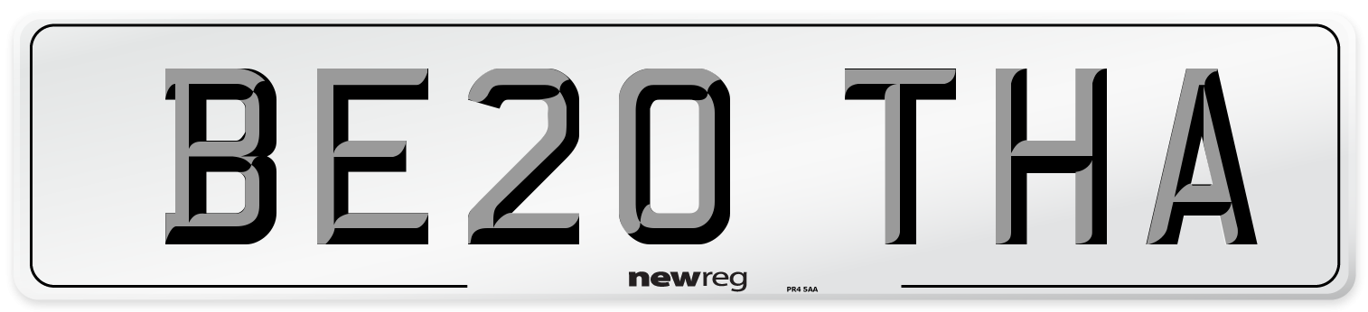 BE20 THA Number Plate from New Reg